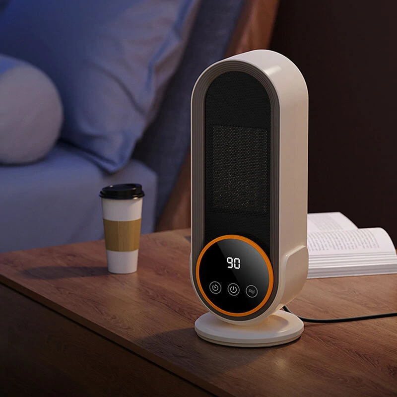 (image for) 1200W Remote Control Electric Heater Portable with LED Disaplay Desktop Fan Heater Ceramic Heating Warm Air Blower Home Office Warmer Machine for Winter